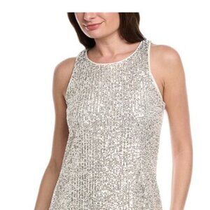 Vince Camuto Champaine Silver Sequin sleveless top, Size M
